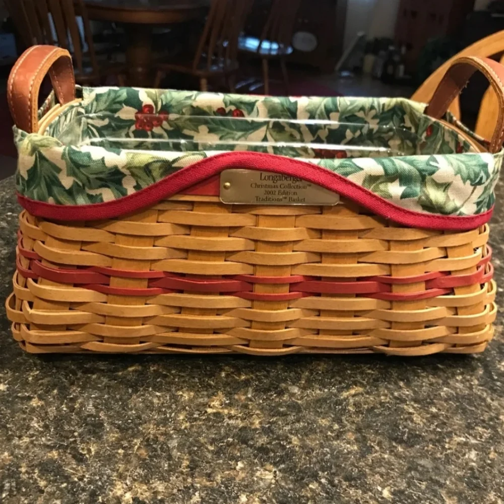 Longaberger liner for 2002 Traditions basket  American Holly NWT